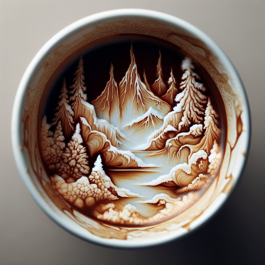 Winter Coffee Landscape Art
