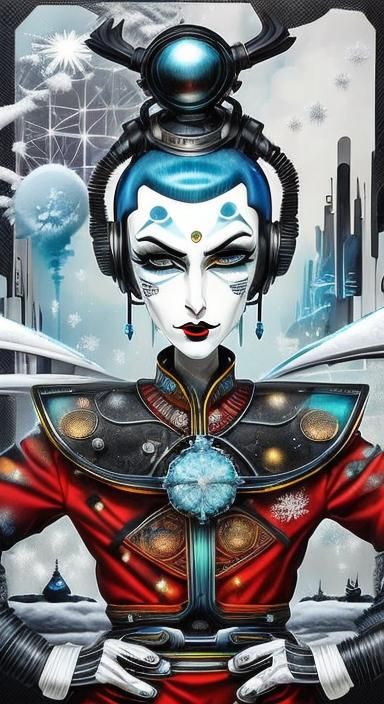 Androgynous Bartender at Cyberpunk Nixie Club