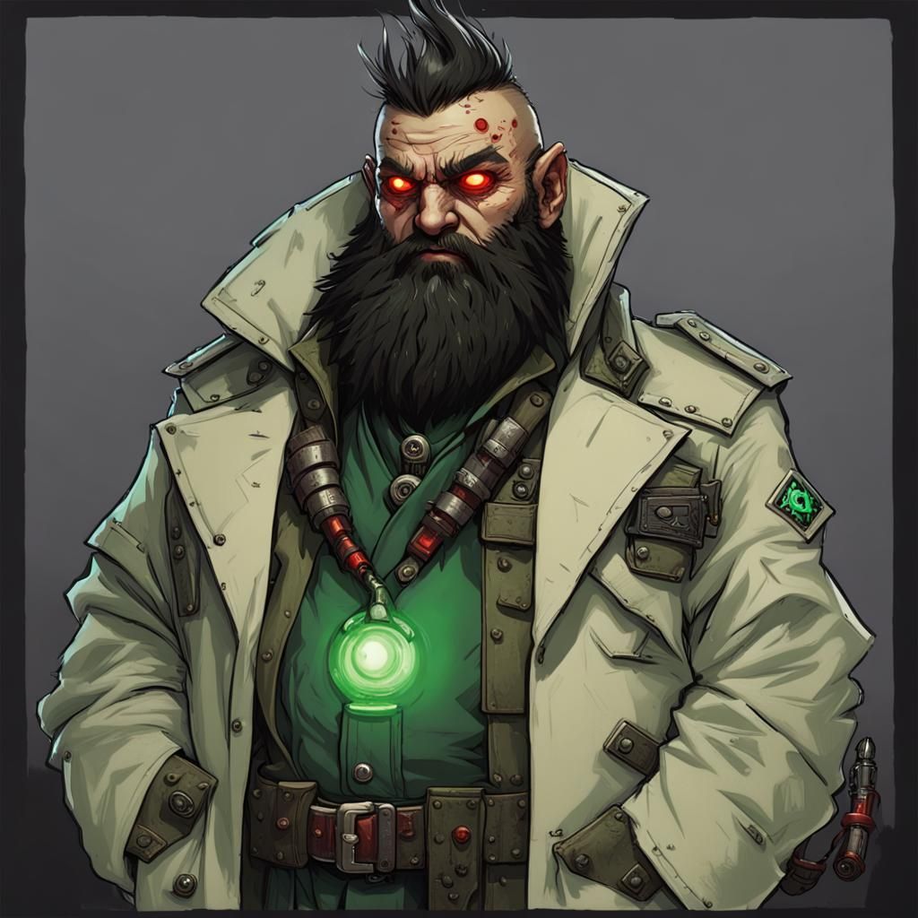Shadowrun Irish Dwarf Medic with Glowing Eyes