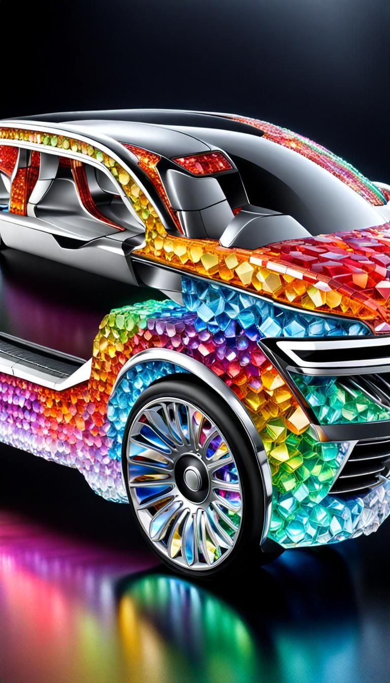 Futuristic Crystal Car: New Technology and Energy