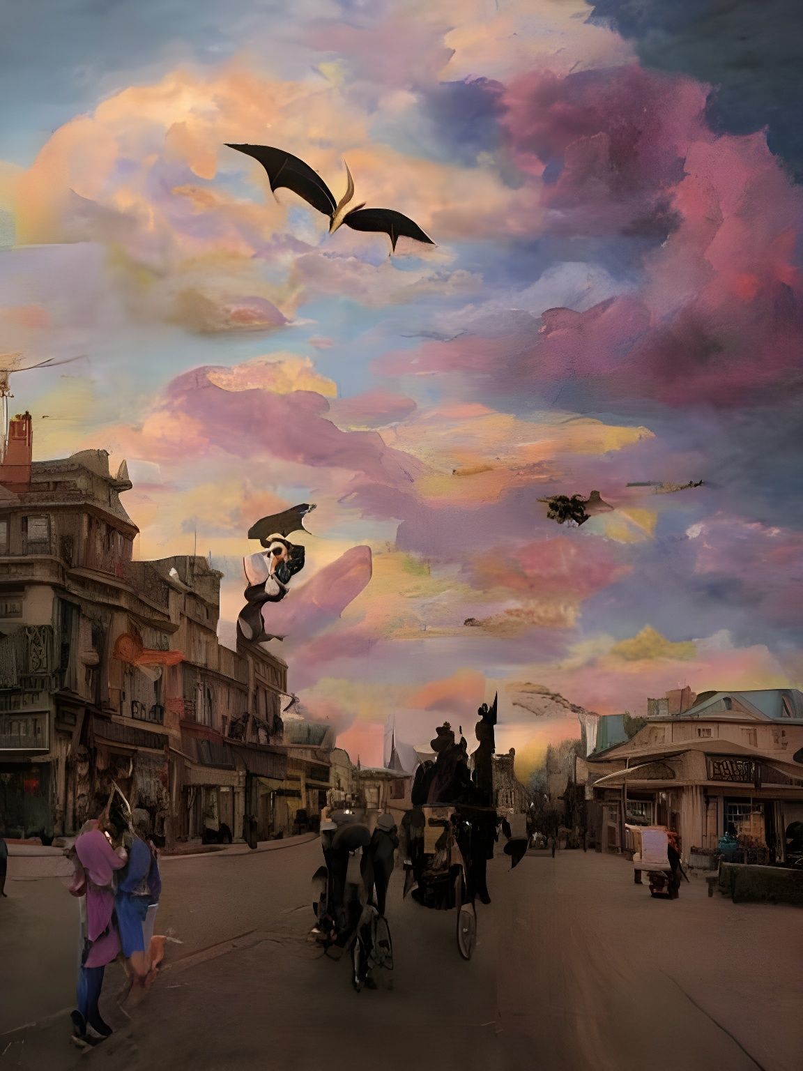 Surreal Opera Singers in Dreamscape, Abstract Art Style