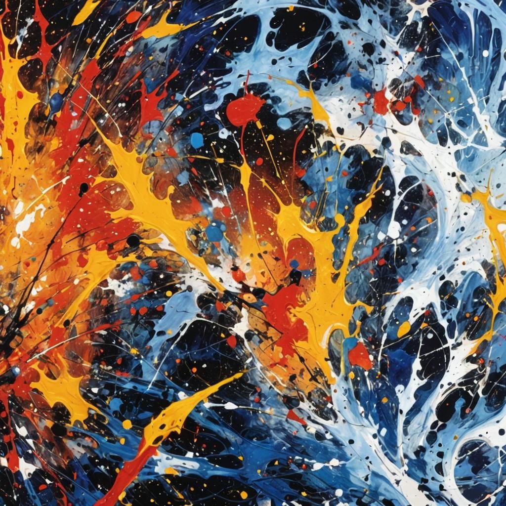 Abstract Art with Complementary Colors and Fine Details