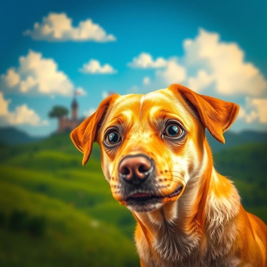 Jake the Dog in Whimsical Land of Ooo Portrait