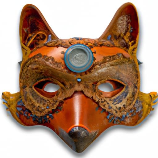Steampunk Fox Mask with Baltic Pattern