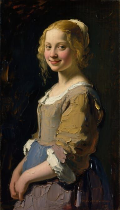 Enigmatic Woman in the Style of Vermeer