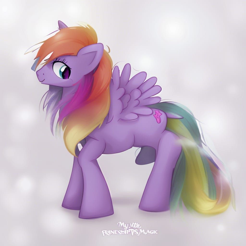 Purple Pegasus Cartoon in Friendship Style