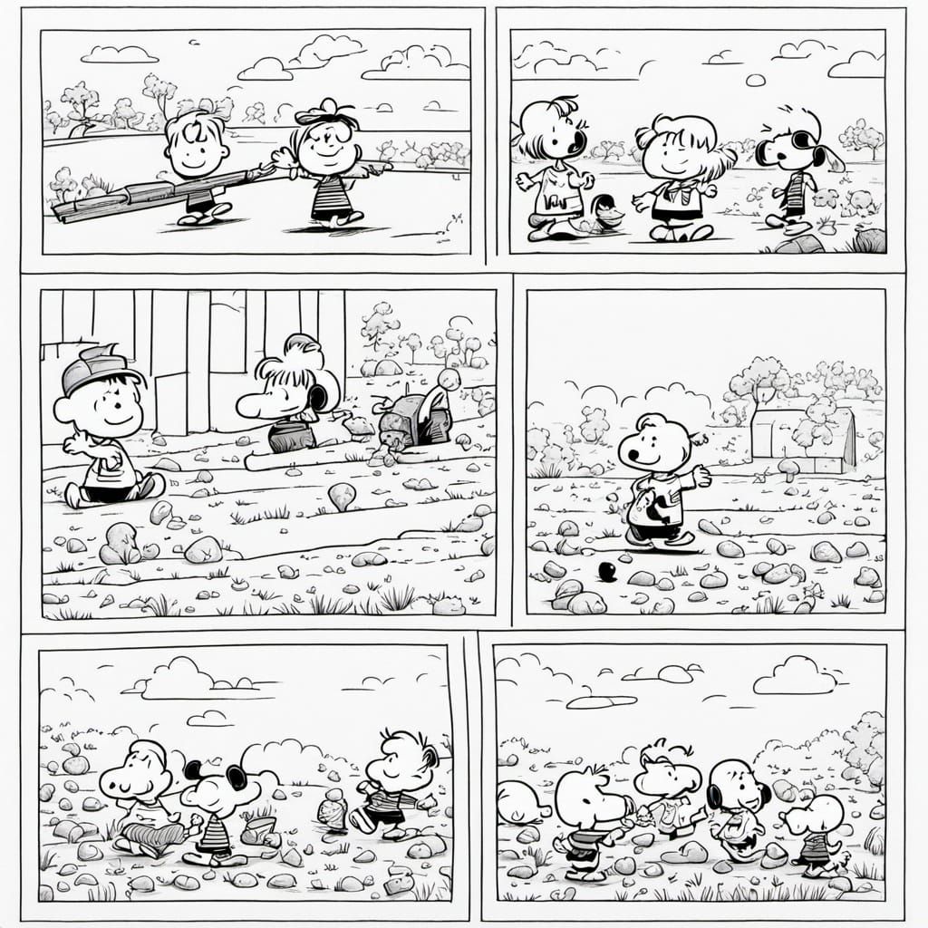 Classic Peanuts-Style 2D Comic Strip