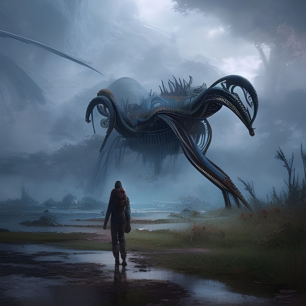 Detailed Alien Landscape in Cinematic Style