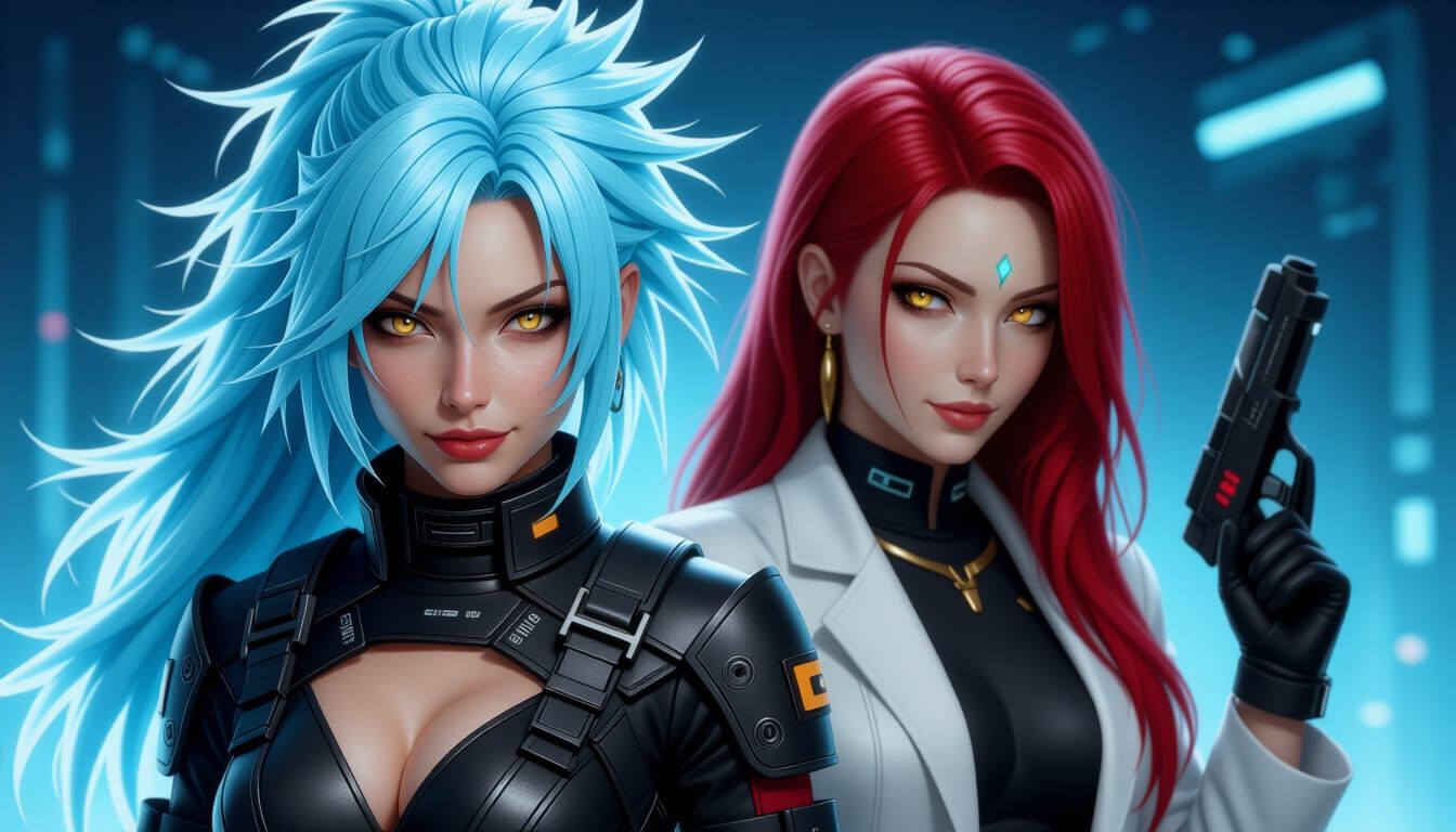 Ryoko and Washu Hakubi in High-Tech Lab