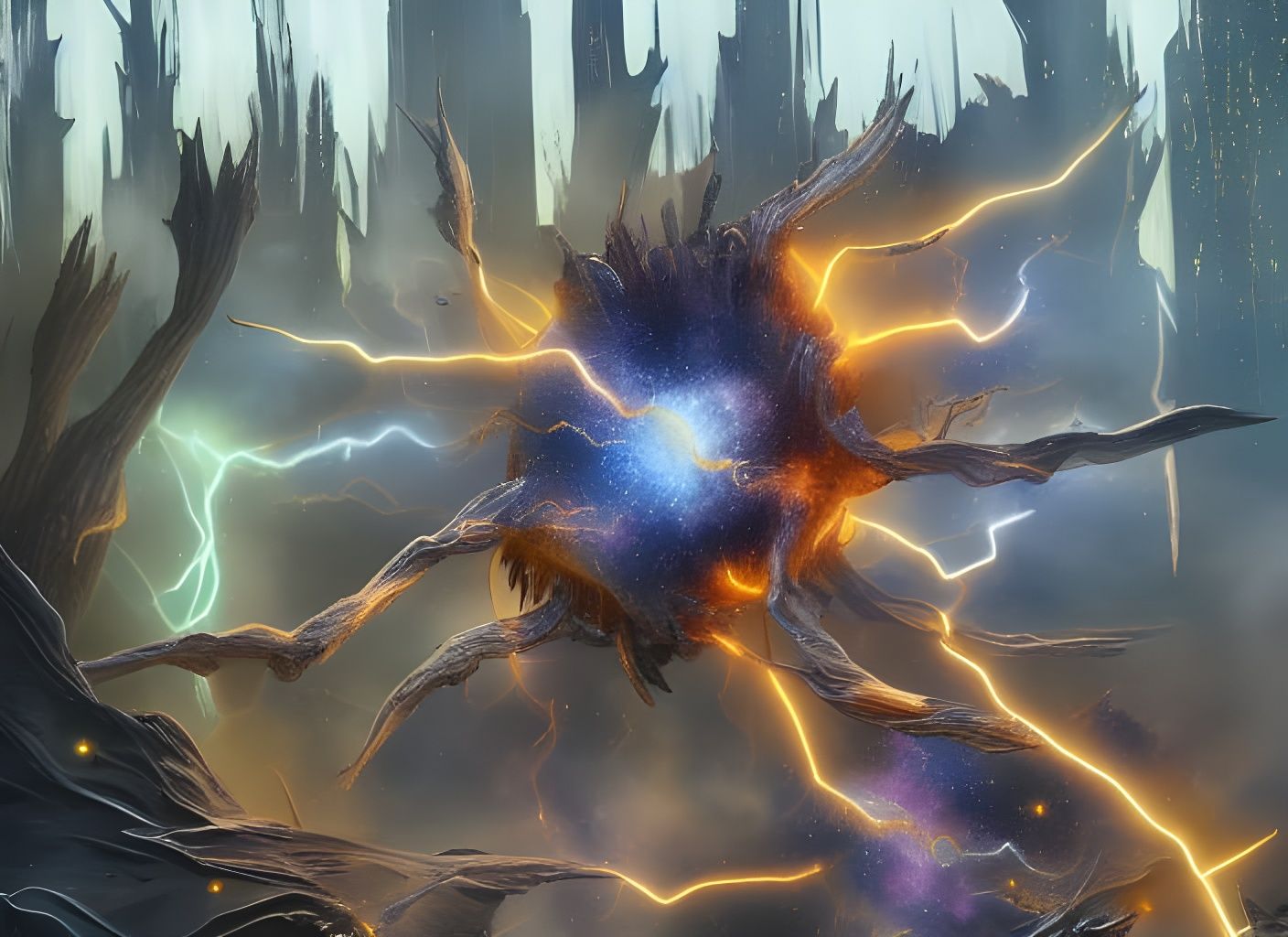 Suns Collide: Supernova Over Bleak Earth in Photorealism