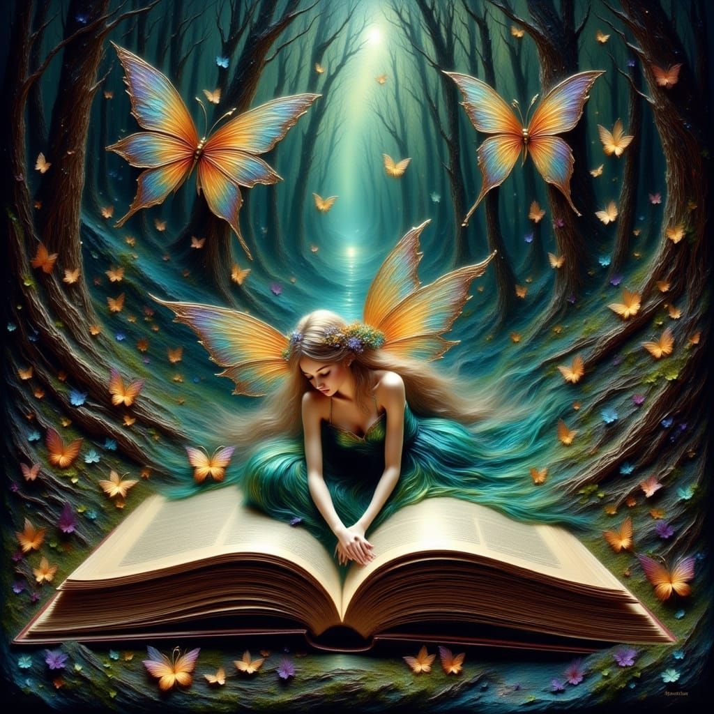 Woman Merges With Book, Revealing Magical Worlds