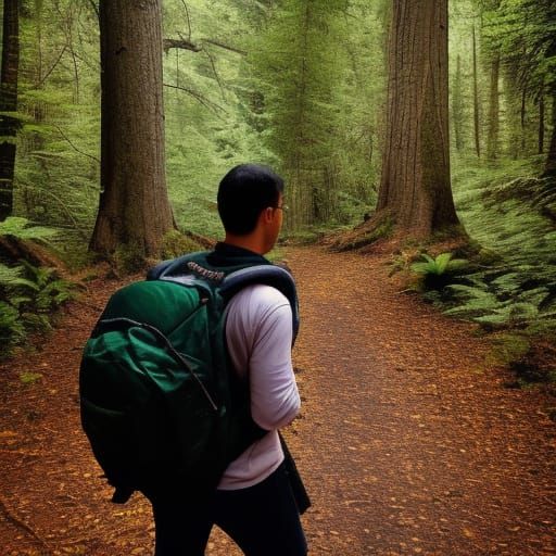 Geographer Navigating Woods with GPS Device