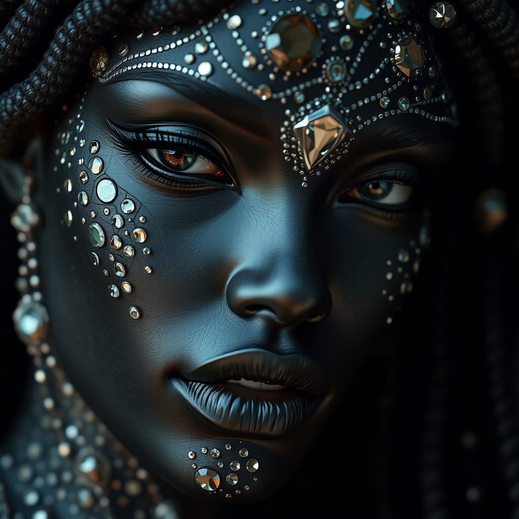 Ethereal Goddess with Mosaic Jewel Embellishments