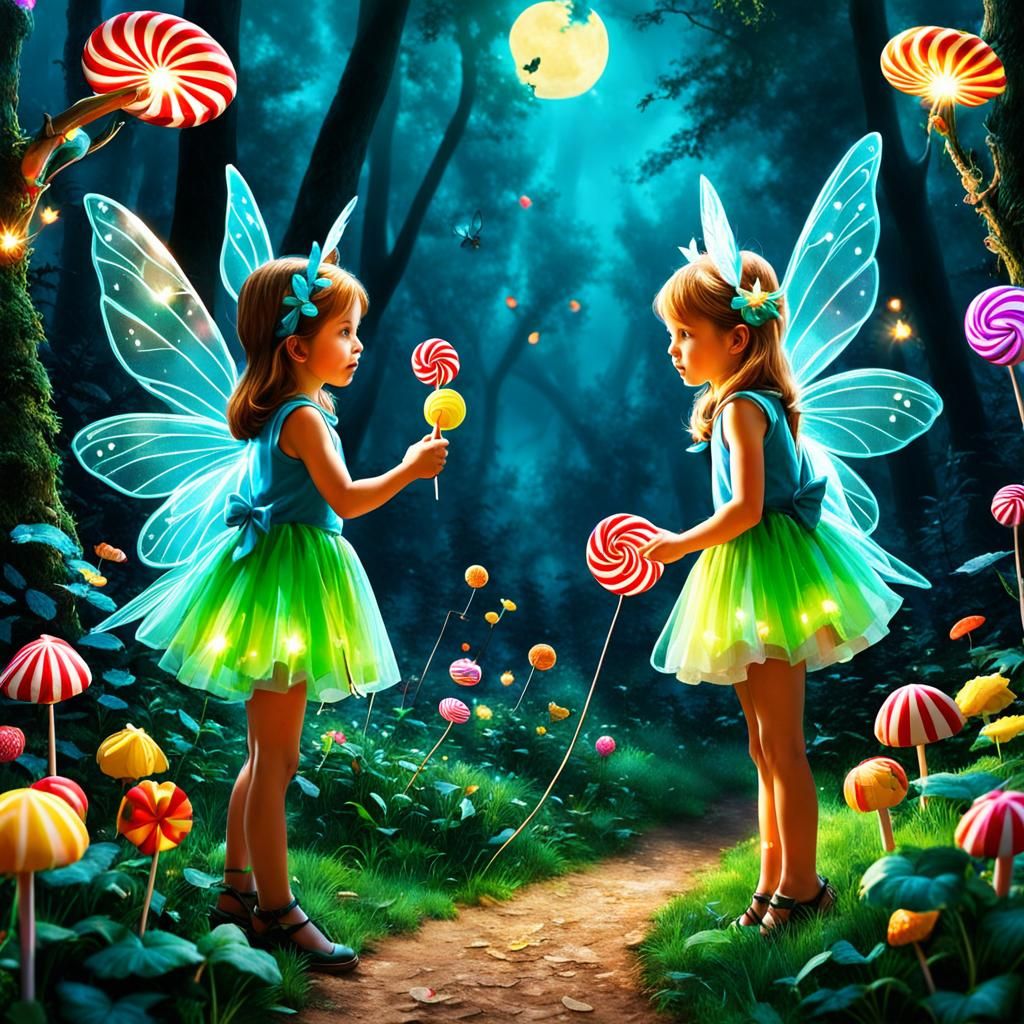Fairies Enjoying Candy