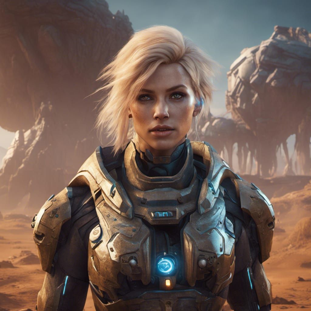 Commander Sheppard on Alien Planet: Fantasy Art