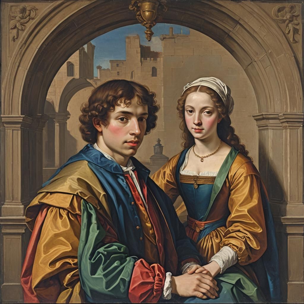 Classical Portrait of a Young Couple