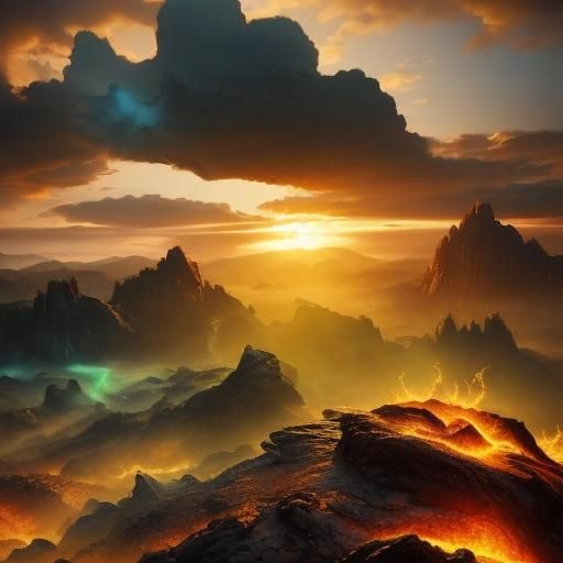 Elemental Mage of Fire on Arid Cliffside