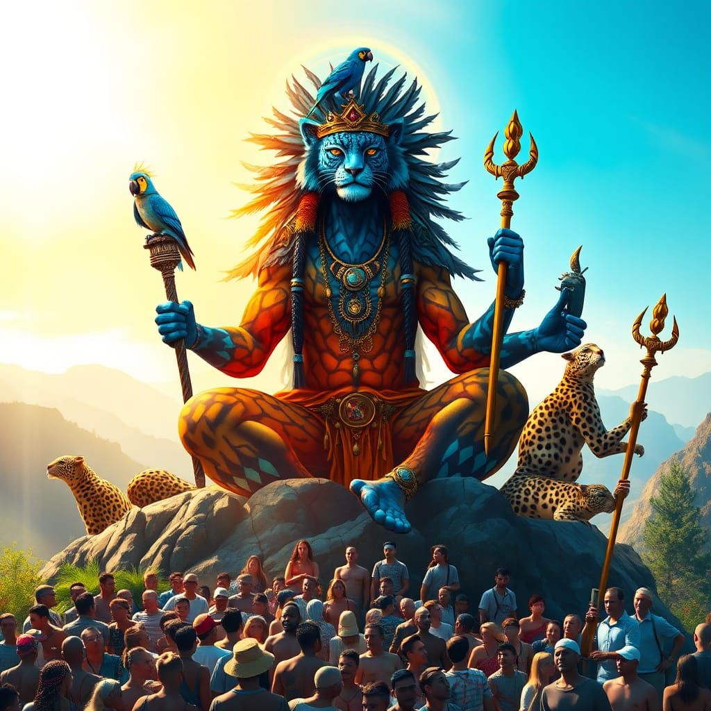 Blue Leopard Shaman Heals the World with Divine Light