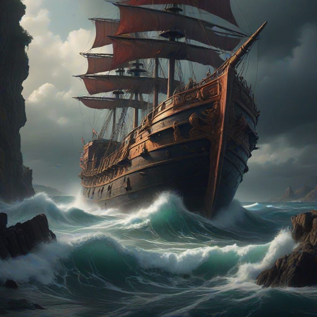 Epic Sea God of Crashing Waves: Digital Matte Painting