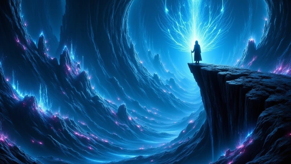 Bioluminescent Forest Figure in Steampunk Fantasy Art