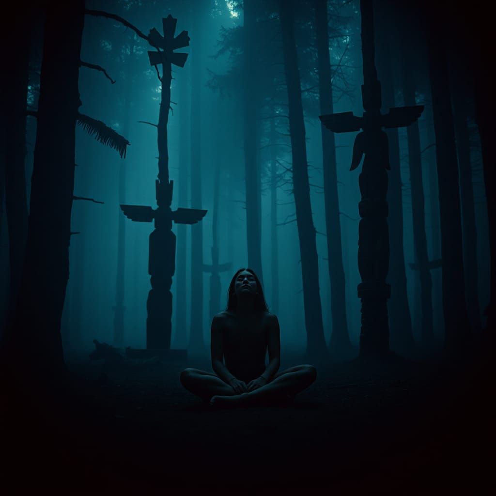Mystic Shaman in Trance: Cinematic Forest Scene