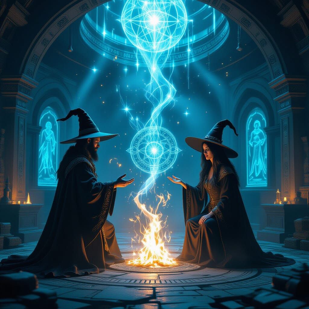 A Magician and a Witch perform an Ancient Ritual