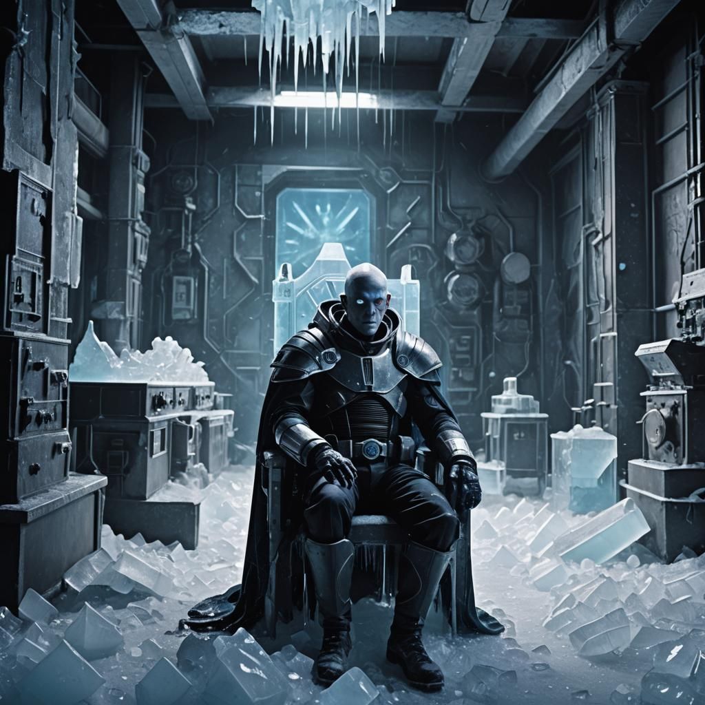 Mr. Freeze Briefs Ice Bandits: Noir Film Still