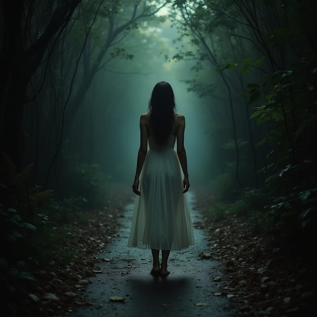 Mysterious Labyrinth at Night with Towering Walls