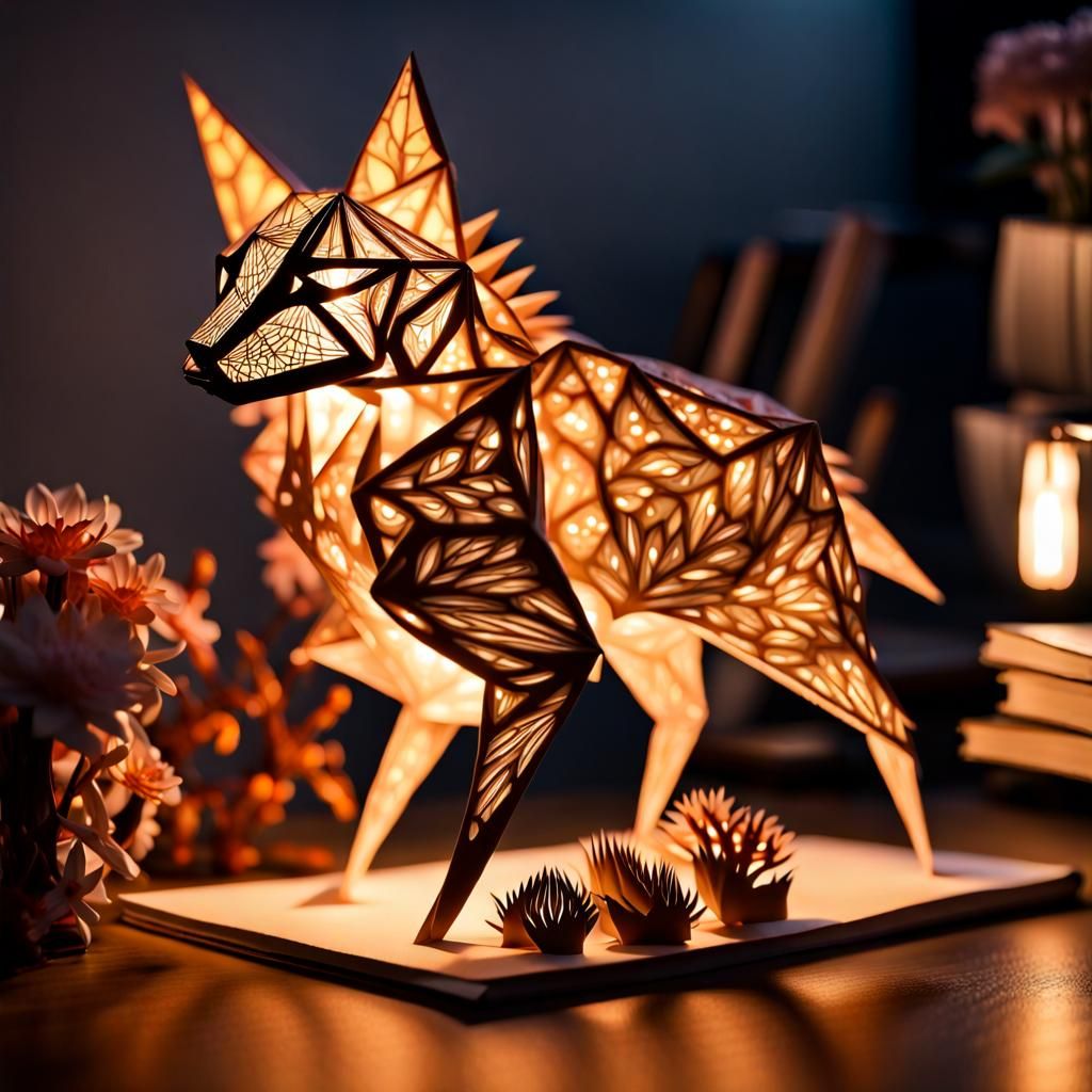 Luminous Origami Diorama with Internal Lighting