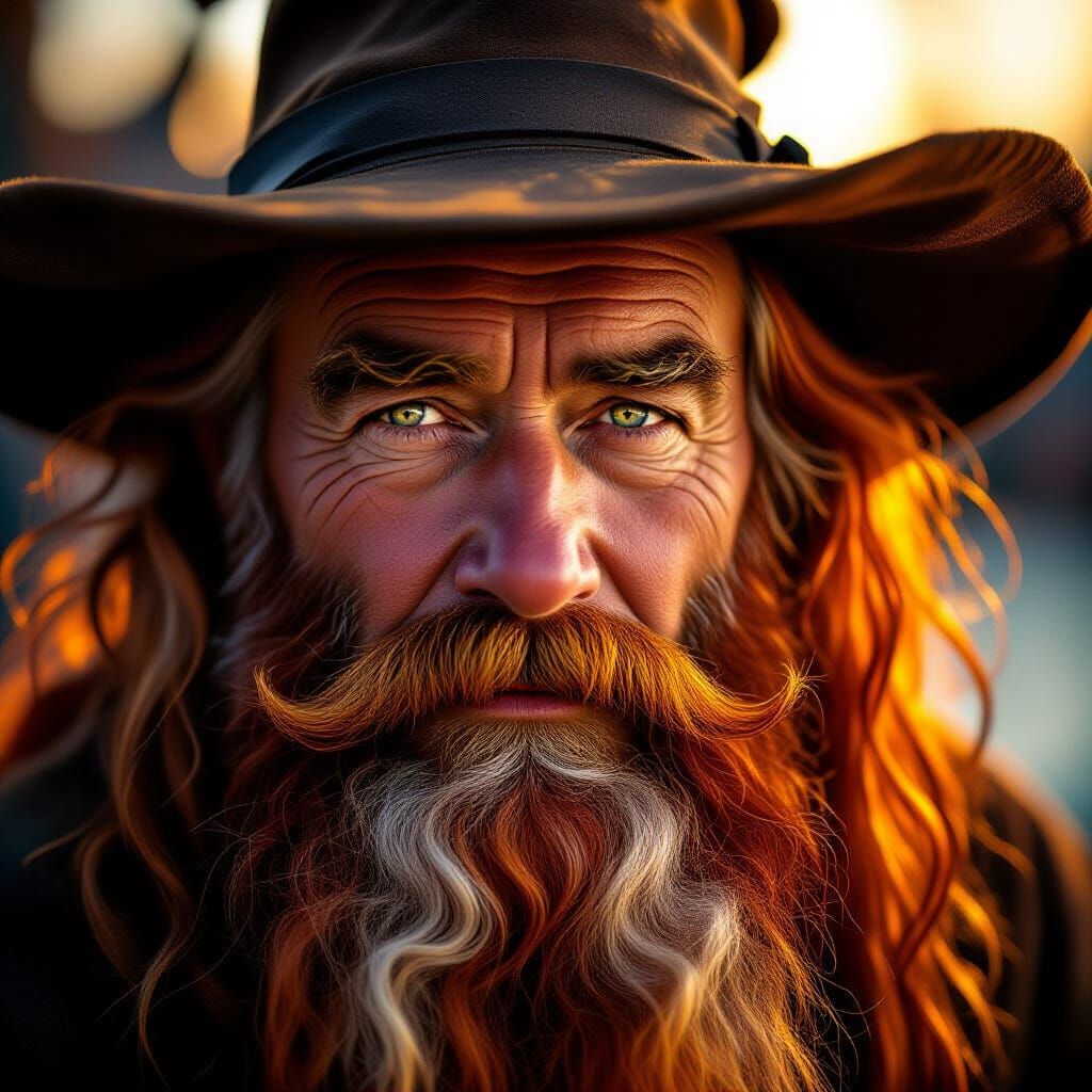 Old Seaman Wizard Portrait in Rembrandt Style