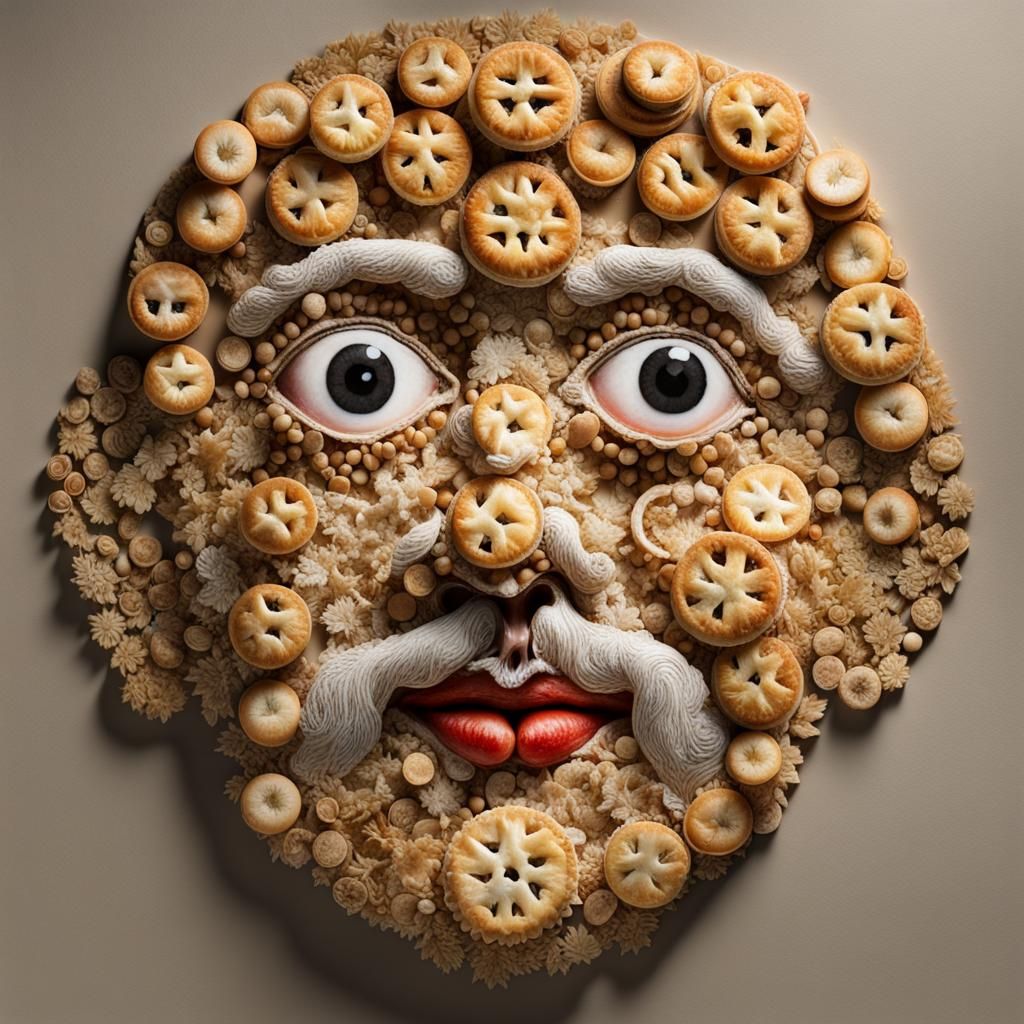 Mince Pie Head: Arcimboldo-Inspired Christmas Portrait