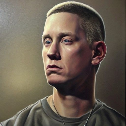 Eminem Portrait in Oil Painting Style