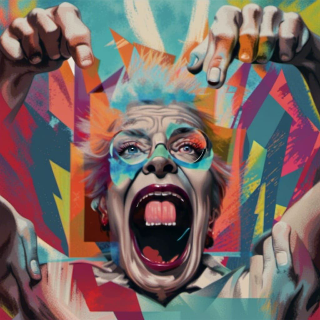 Grandma Screams Chaos Fingers