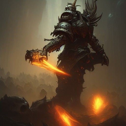 Dark Fantasy Skull Paladin in 8K Resolution