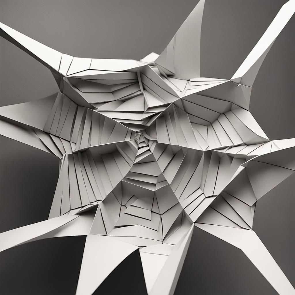 Brutalist Origami Spiderweb Sculpture