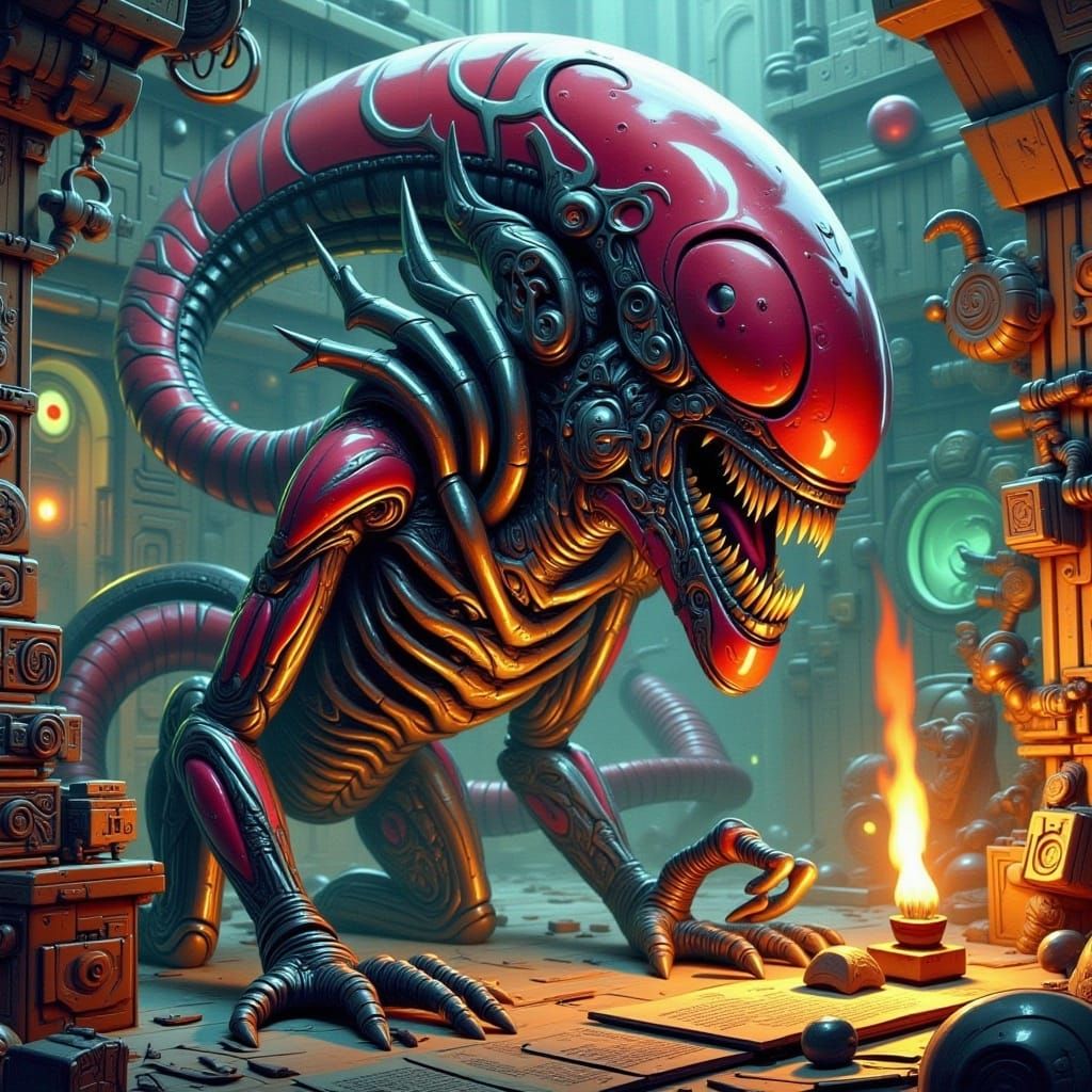 Xenomorph Alien Generated with Nostalgia Lora