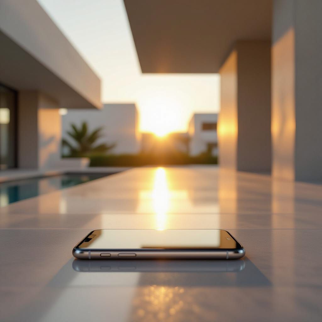 Sleek iPhone in Modern Architectural Space