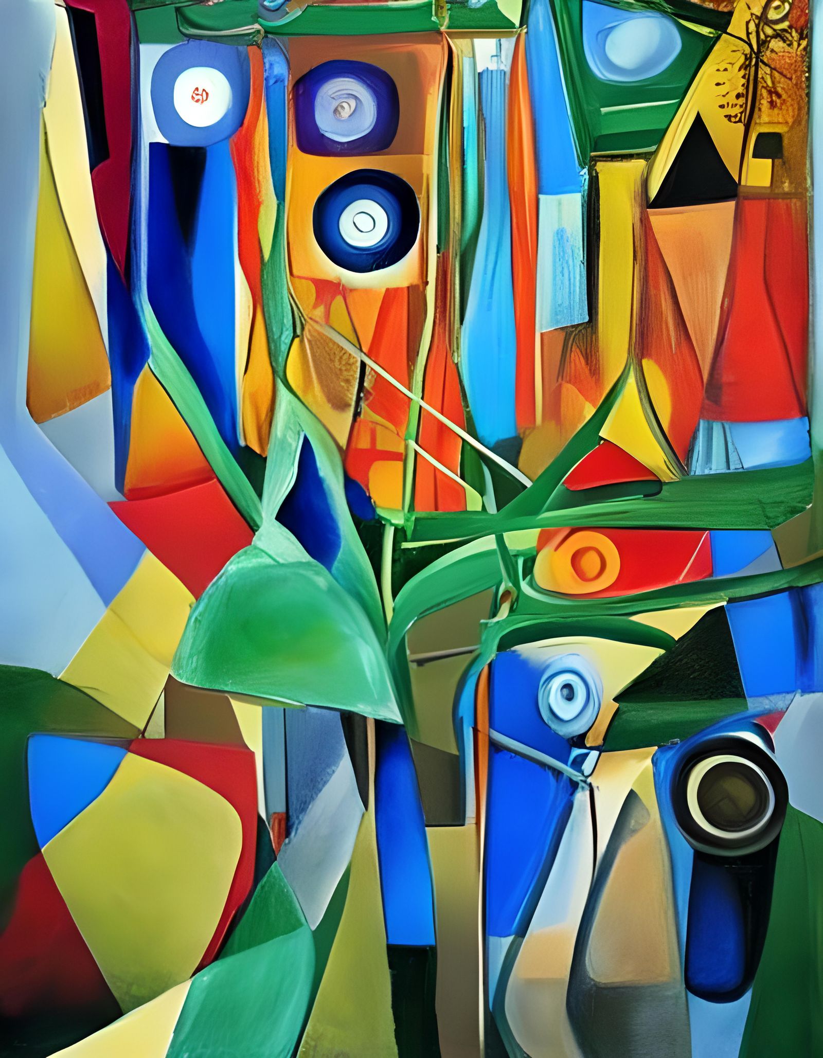 Biopunk Fauvism in Geometric Abstract Style