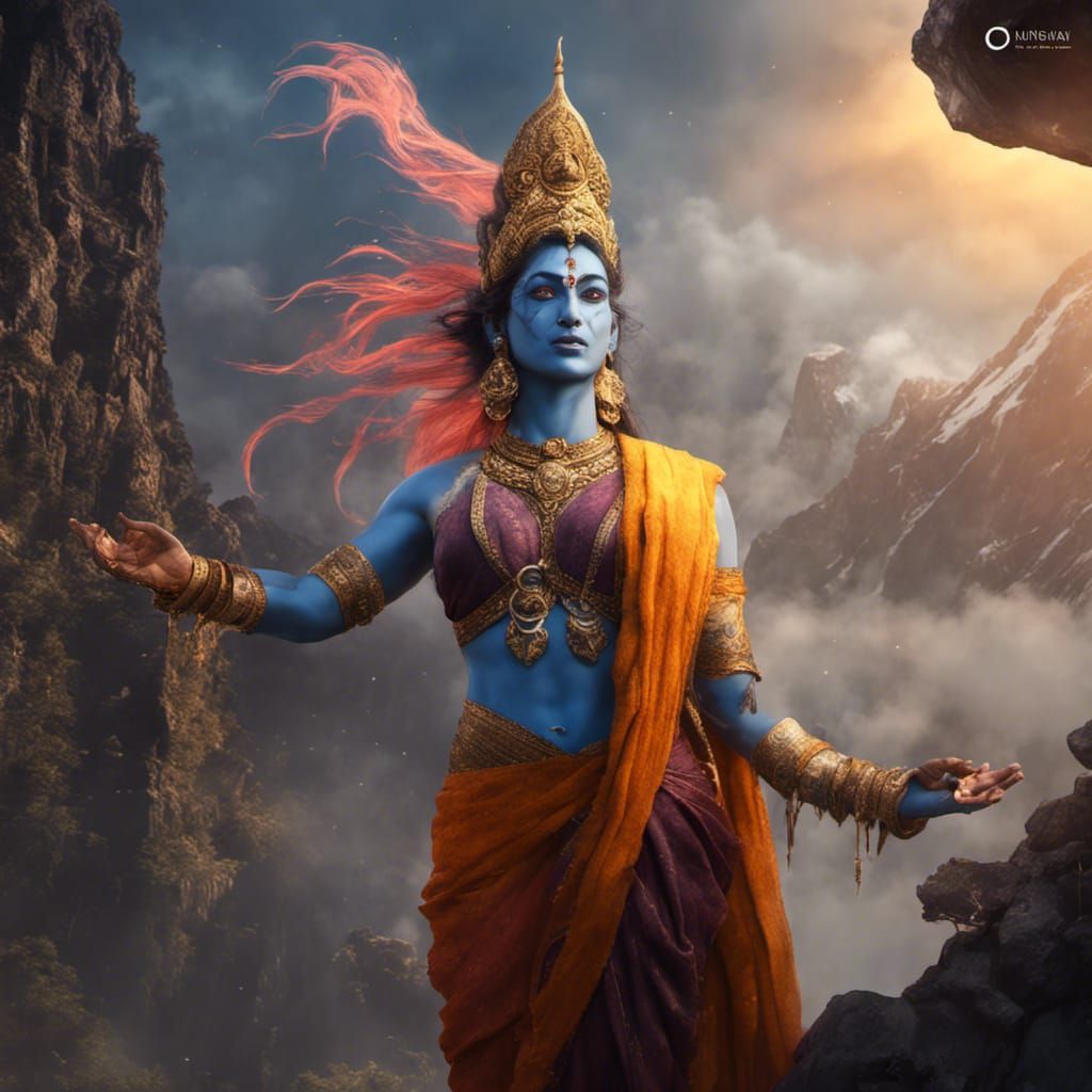 Maha Gauri in Kailash: Detailed Fantasy Concept Art