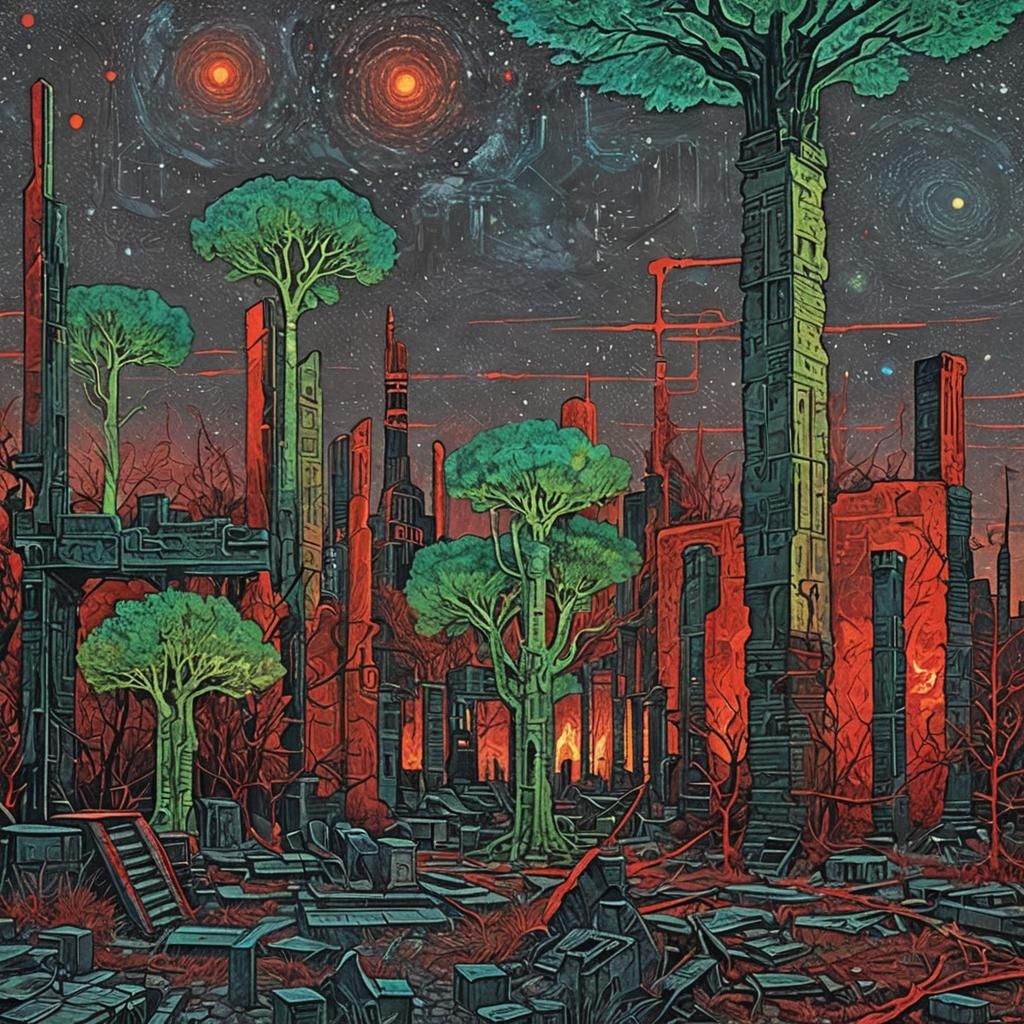 Epic Surrealist Metropolis: A Melting City of Wonders