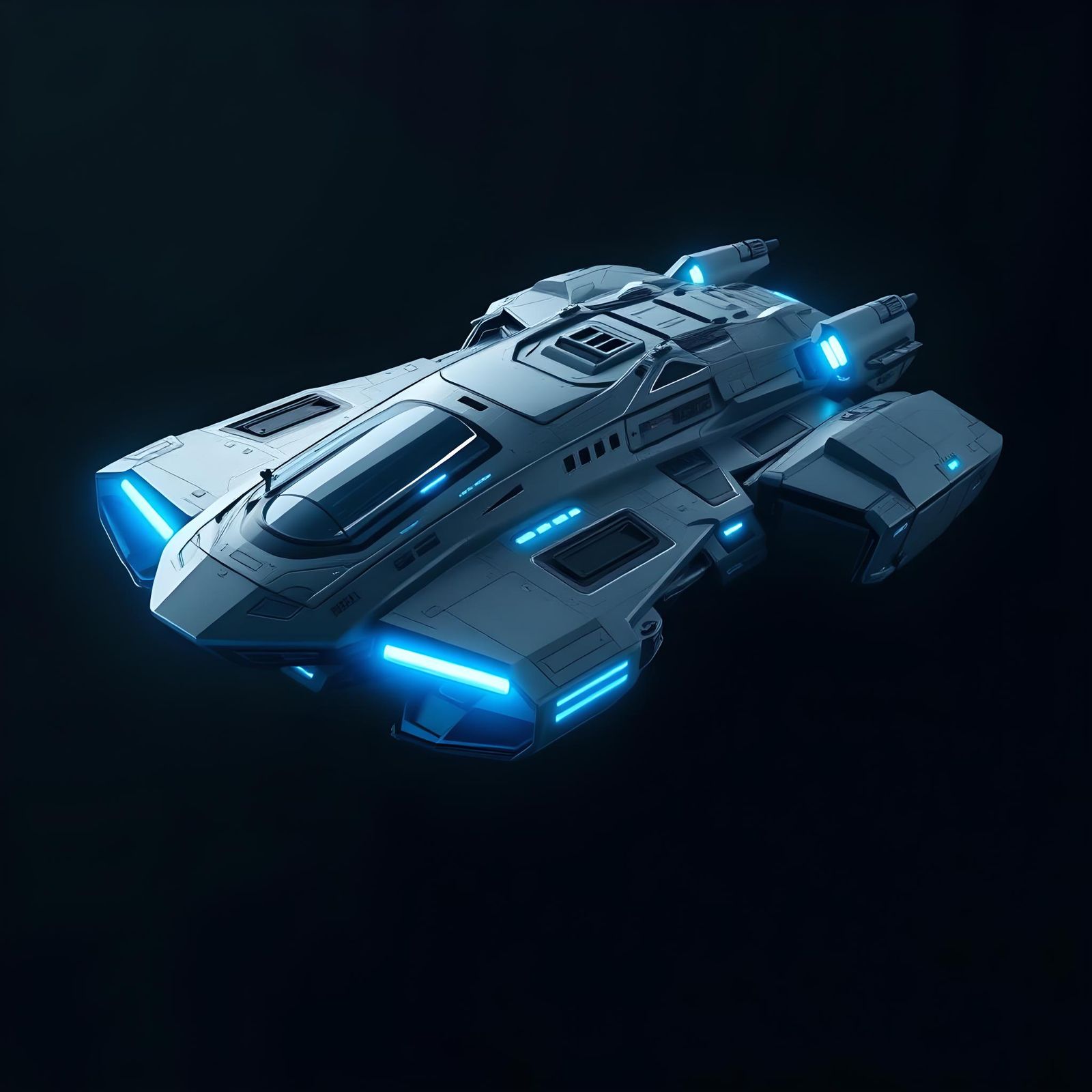 Futuristic Hover Tank with Glowing Highlights