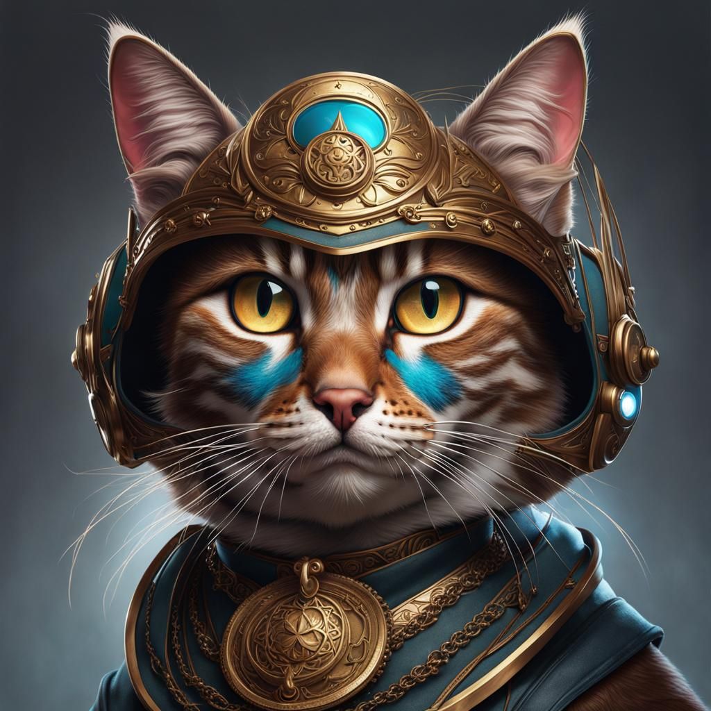 Detailed Cats Portrait in Hyperrealistic Style
