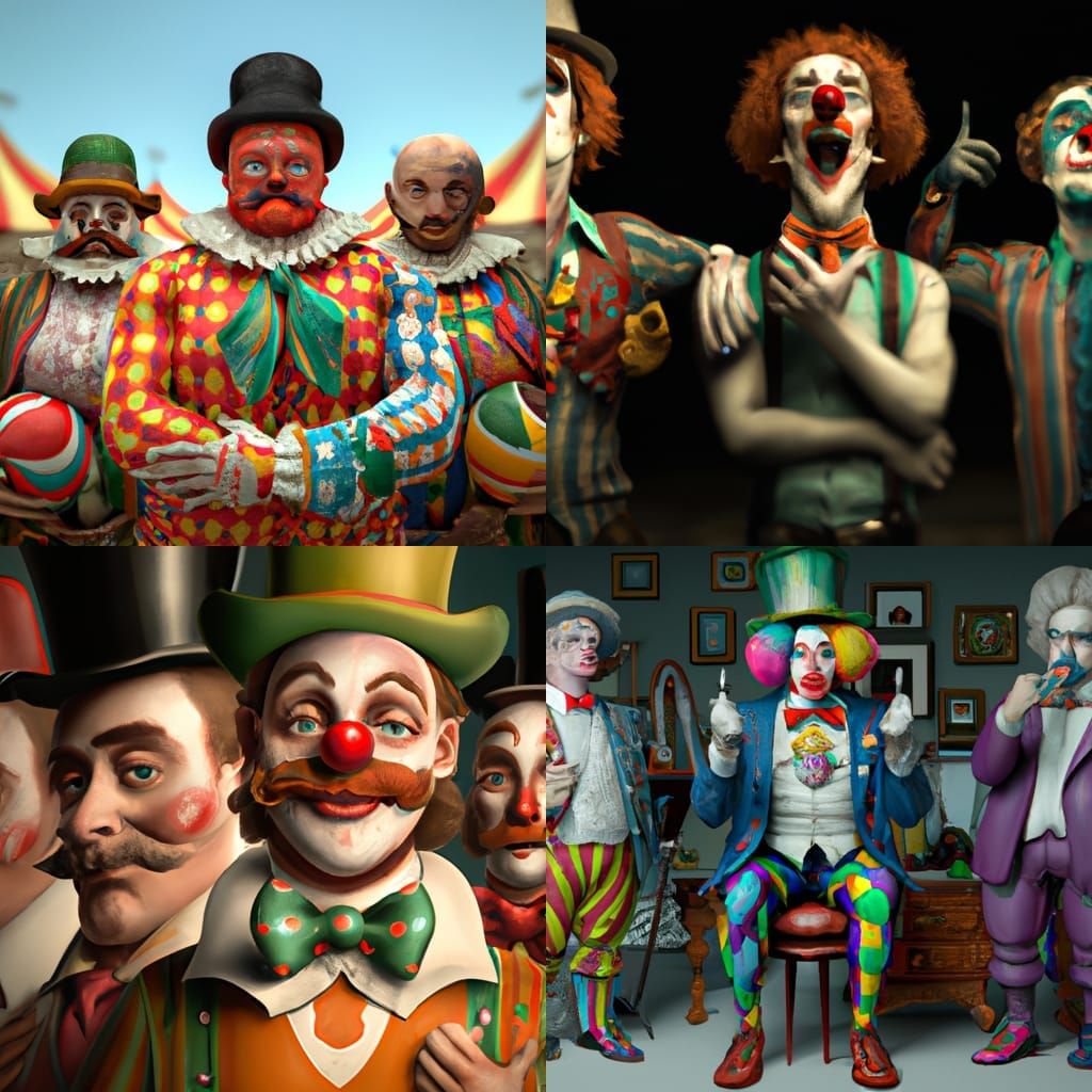 Hyperrealistic Clowns and Jokers Group Portrait