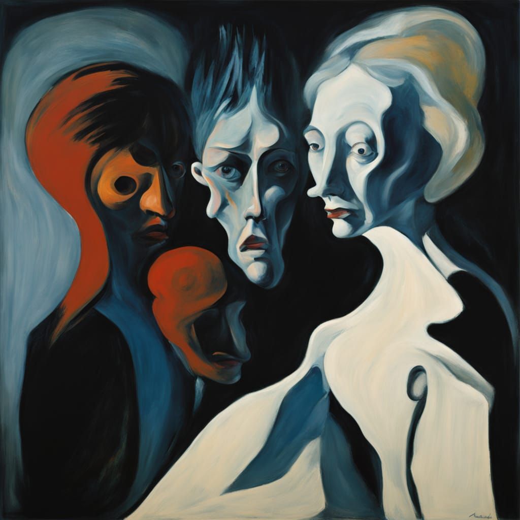 Disturbing Portrait of a Figure in Expressionist Style