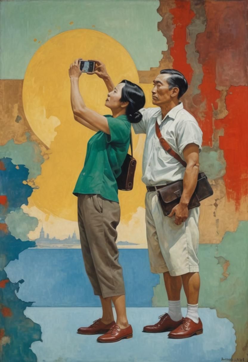 Asian Couple Video in Surrealist Style