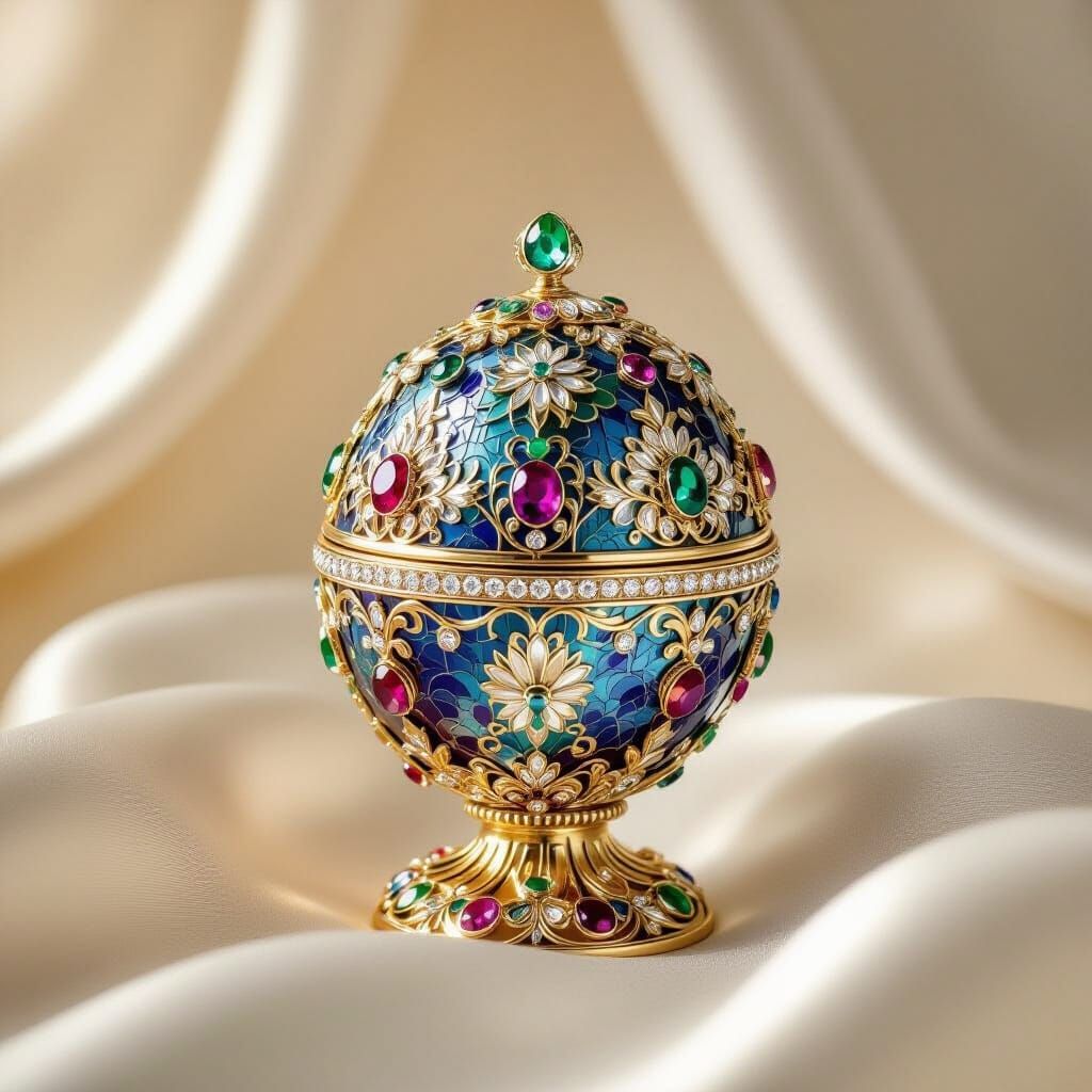 Exquisite Faberge Egg in Dutch Golden Age Style
