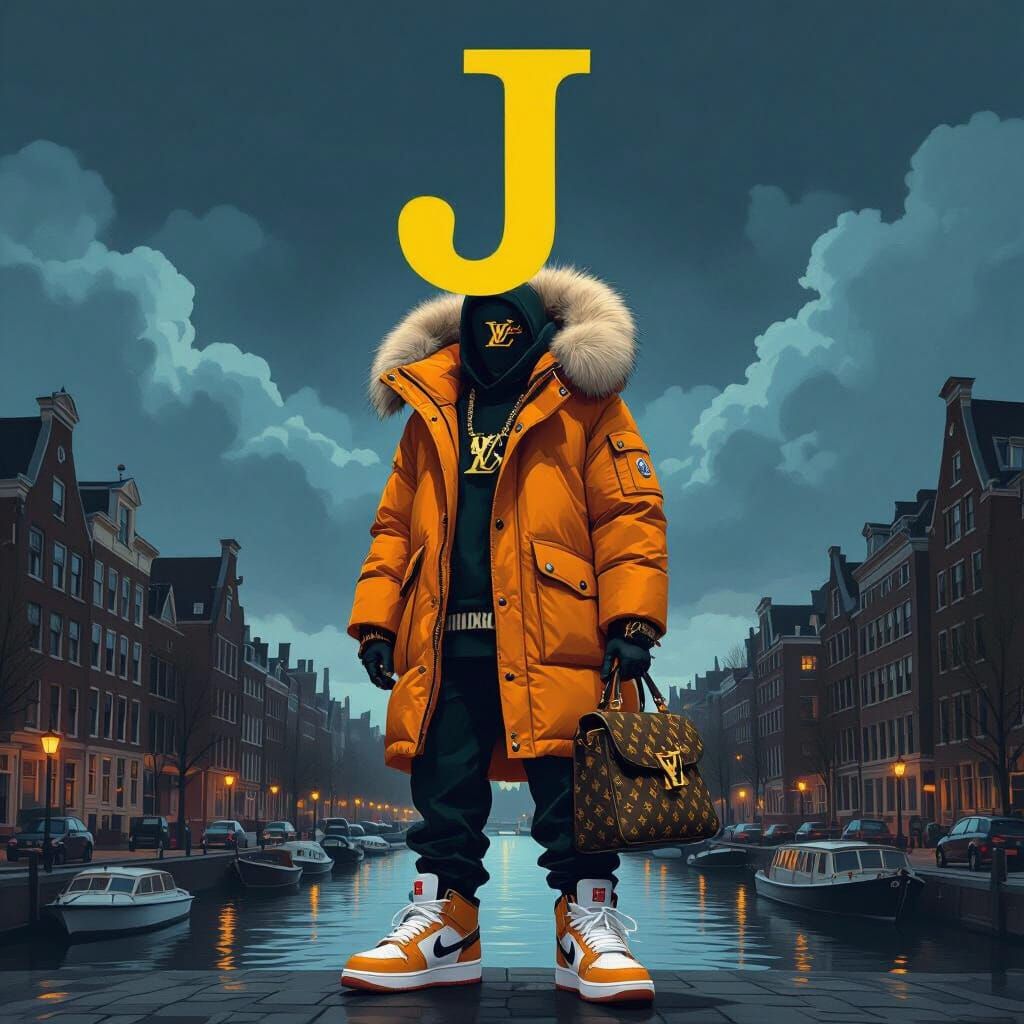 Urban Explorer in Canada Goose Parka and LV Bag, Blade Runne...