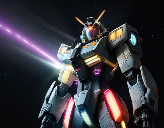 Macross City SDF-1 Transforming in Starry Space