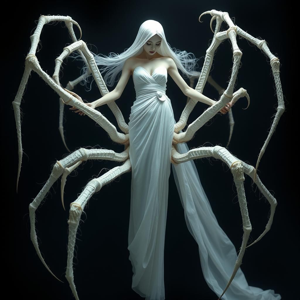 Surreal Spider Woman in Ethereal Light