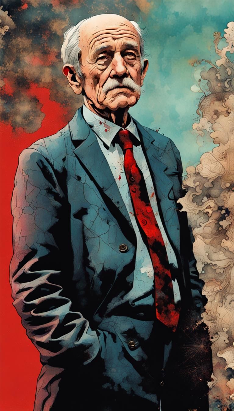 Mail Art Portrait in Vintage Comic Style